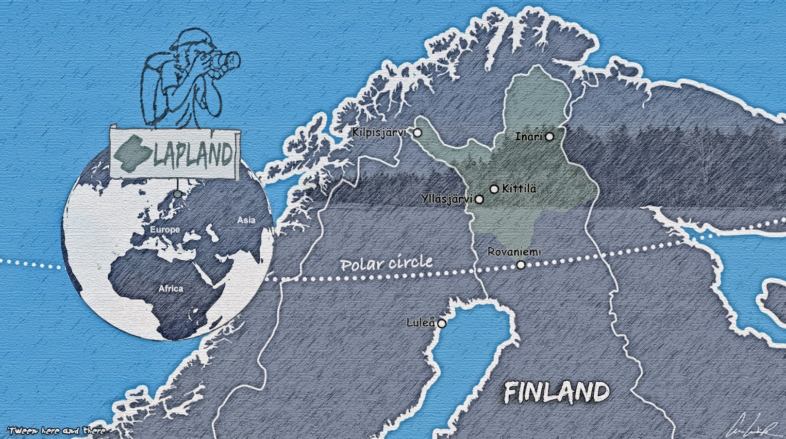 Here's a map of Finnish Lapland. Finnish Lapland is the northern-most region of Finland. It extends over almost 39,000 square miles to the north of the Province of Oulu.